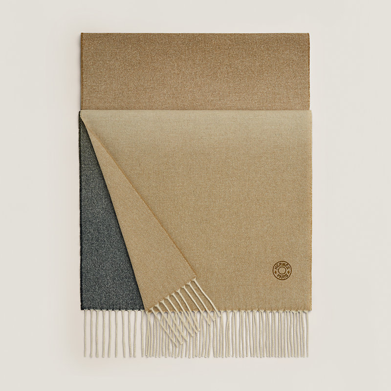 カシミヤマフラー 《サマーブロック・サンライズ》 - マロン | Hermès